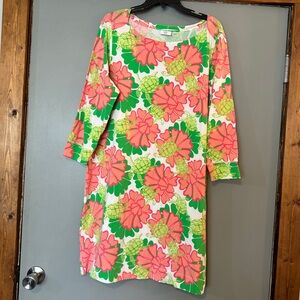Crown & Ivy Beach Sea Turtle Print 3/4 Sleeve Dress XL